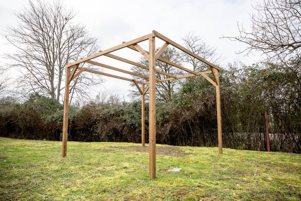 Habrita - Pergola THONON en bois thermo chauffé sans couverture 8,88 m² Habrita - Image 2