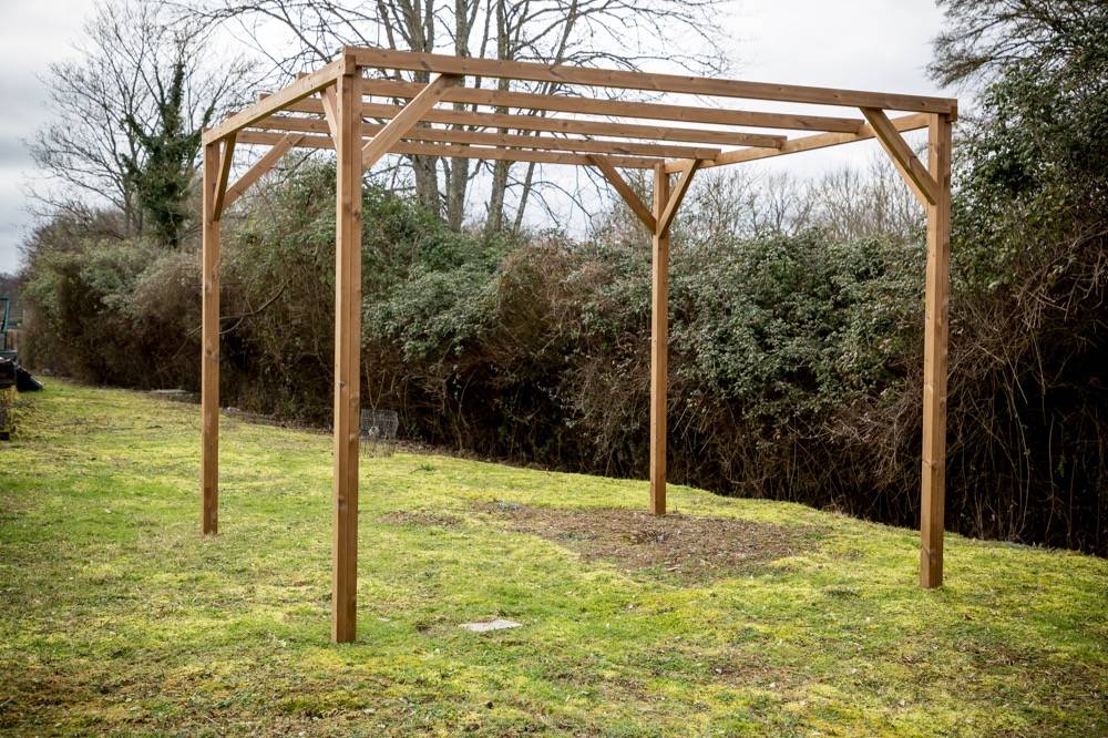 Habrita - Pergola THONON en bois thermo chauffé sans couverture 8,88 m² Habrita - Image 4