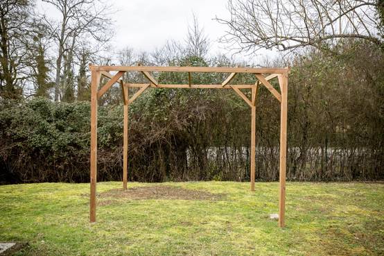 Habrita - Pergola THONON en bois thermo chauffé sans couverture 8,88 m² Habrita - Image 5