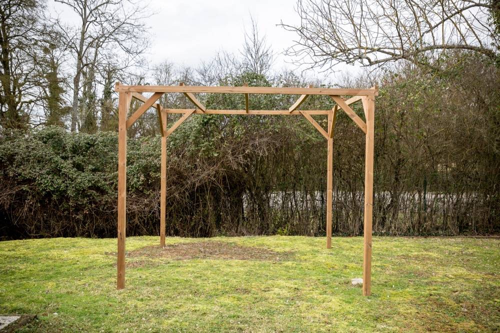 Habrita - Pergola THONON en bois thermo chauffé sans couverture 8,88 m² Habrita - Image 5