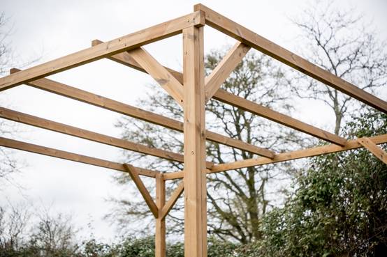 Habrita - Pergola THONON en bois thermo chauffé sans couverture 8,88 m² Habrita - Image 7