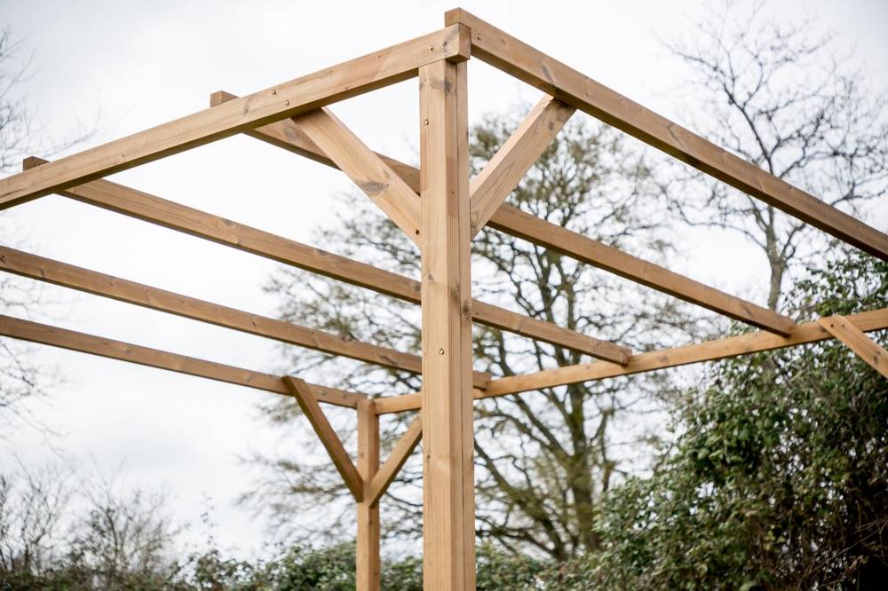Habrita - Pergola THONON en bois thermo chauffé sans couverture 8,88 m² Habrita - Image 7