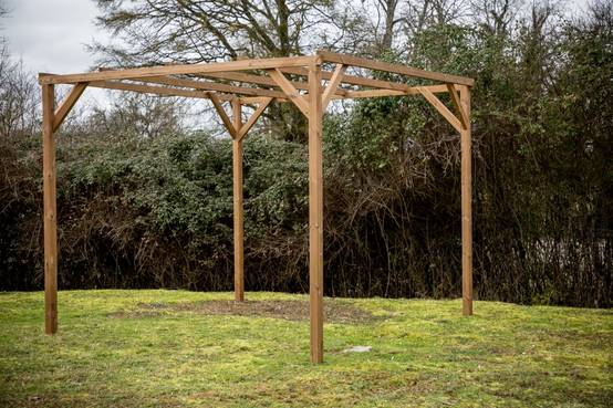 Habrita - Pergola THONON en bois thermo chauffé sans couverture 8,88 m² Habrita - Image 3