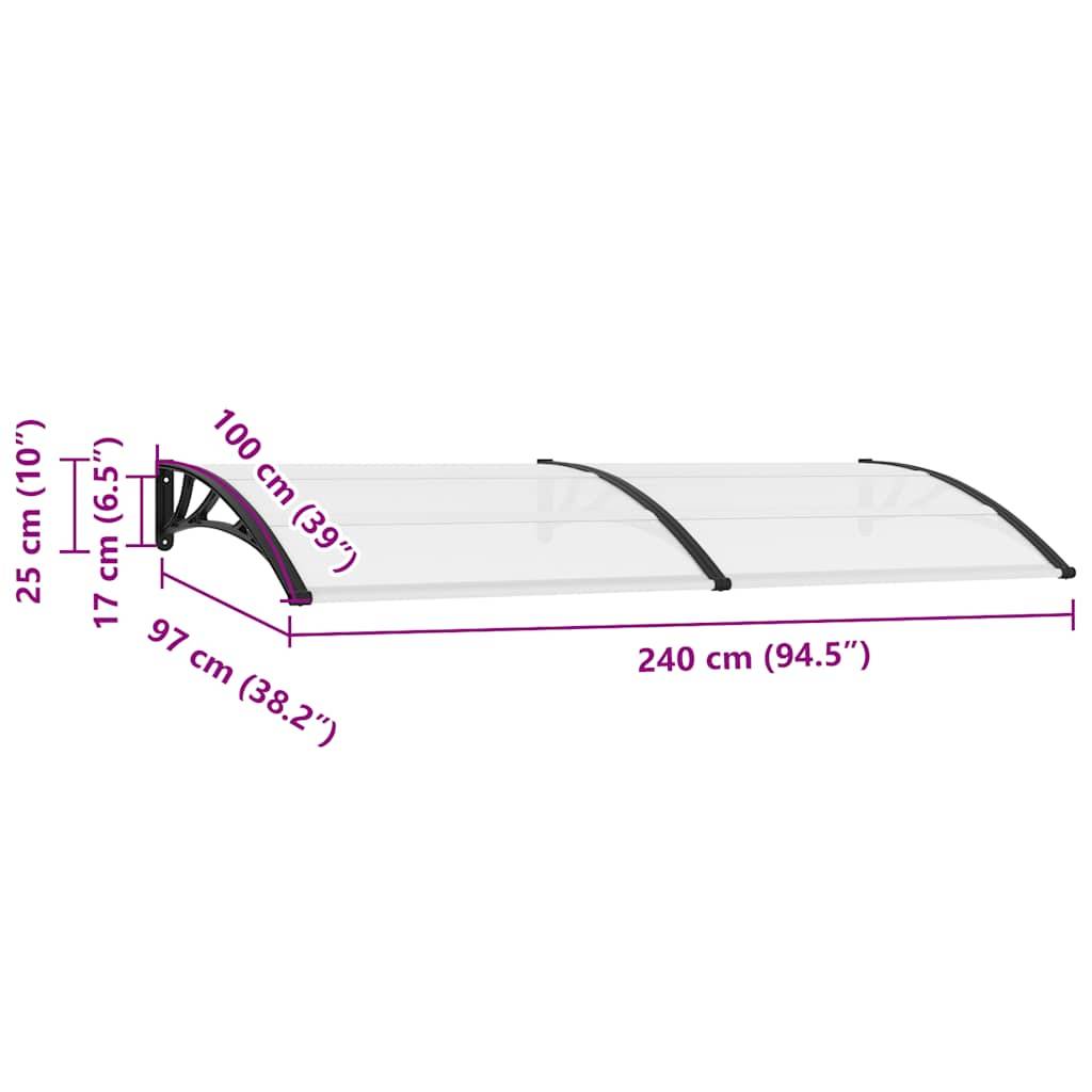 Vidaxl - Auvent de porte 240 x 100 cm PC vidaXL 141760 - Image 3