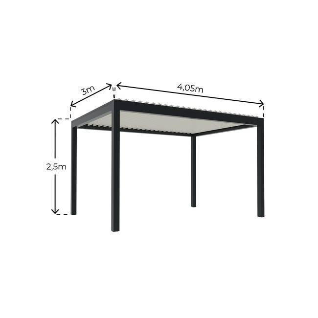 Pergola Bioclimatique Autoportante Motorisée Aluminium 4x3 Anthracite O ORIAL France - Image 3