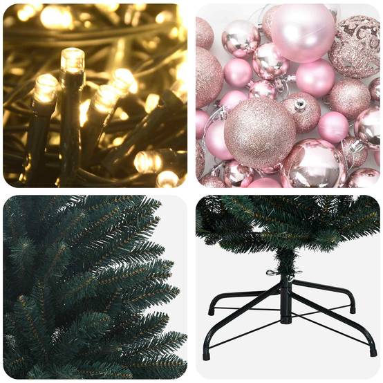 Vidaxl - Sapin de Noël artificiel vert foncé avec boules 180 cm 300 LED vidaXL 3466734 - Image 8