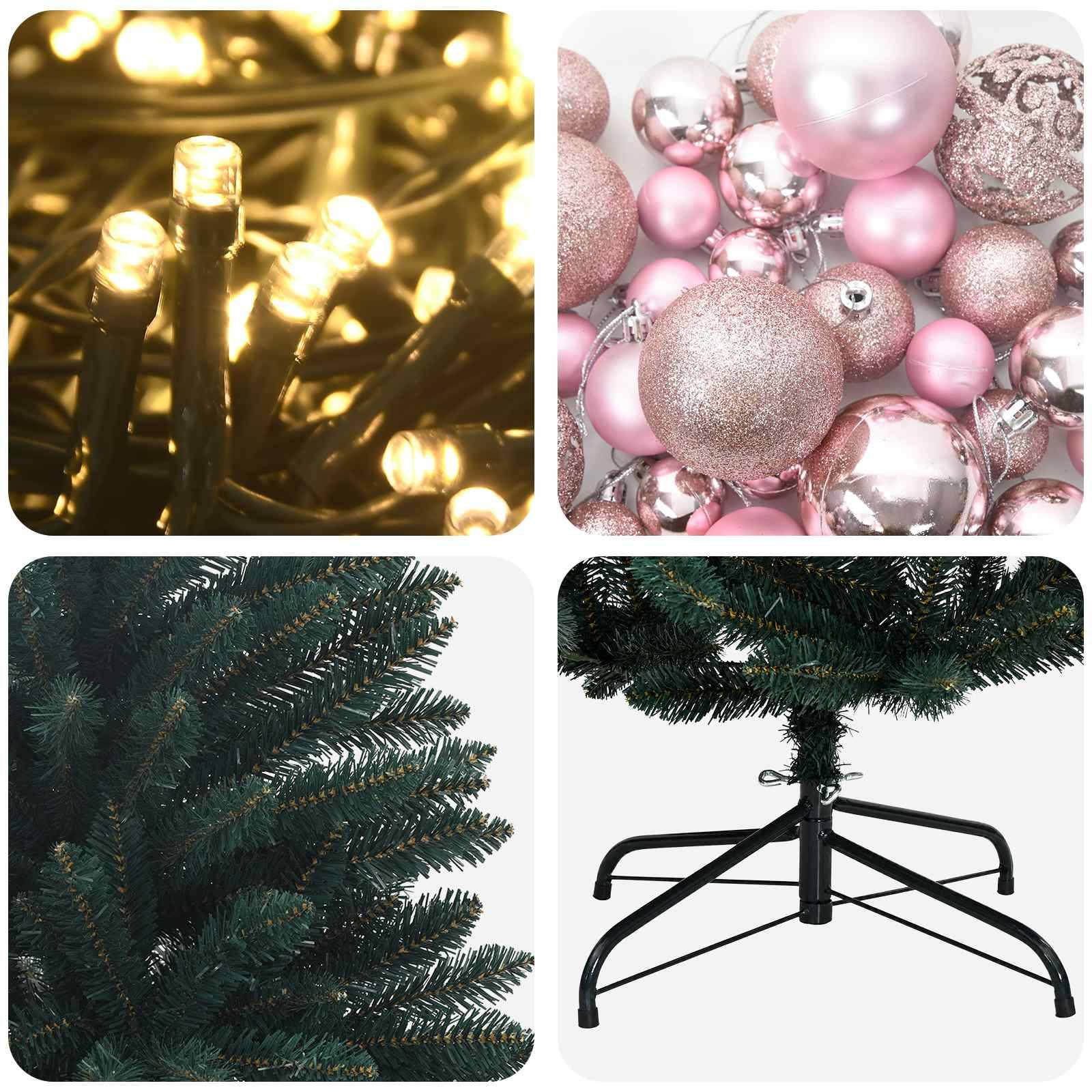 Vidaxl - Sapin de Noël artificiel vert foncé avec boules 180 cm 300 LED vidaXL 3466734 - Image 8