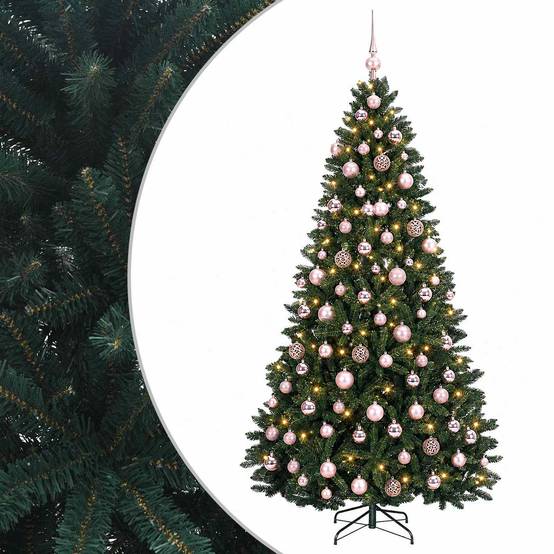 Vidaxl - Sapin de Noël artificiel vert foncé avec boules 180 cm 300 LED vidaXL 3466734 - Image 2