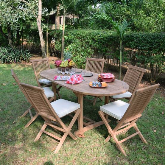 Salon de jardin en teck massif Manille, 6 places - TECK'Attitude - Image 2