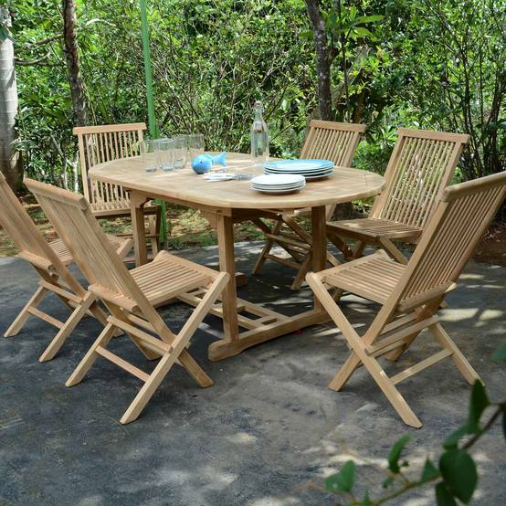 Salon de jardin en teck massif Manille, 6 places - TECK'Attitude - Image 5