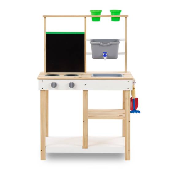 Cuisine Extérieure Bois avec Accessoires et Évier, Beige, Teamson Kids - Image 2