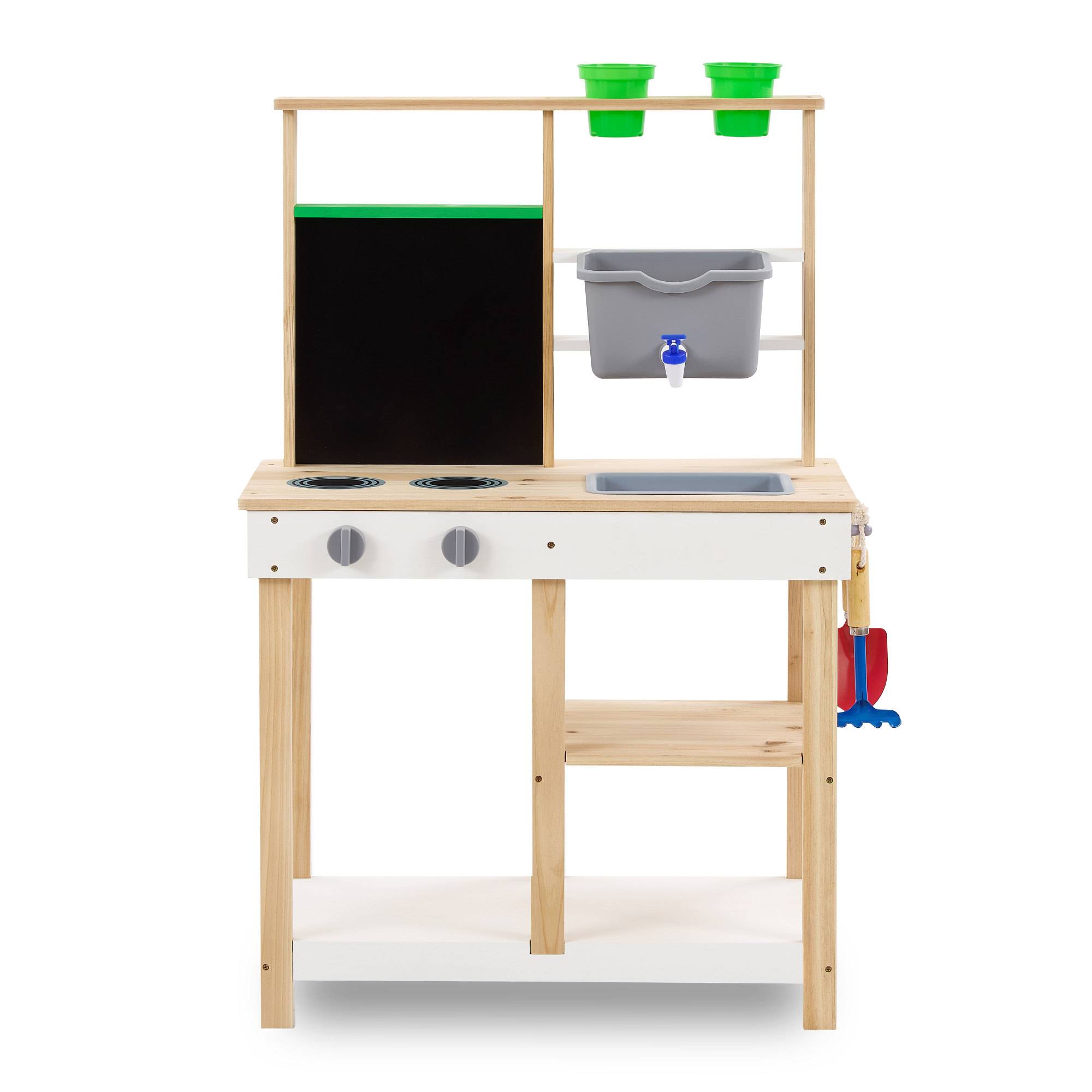 Cuisine Extérieure Bois avec Accessoires et Évier, Beige, Teamson Kids - Image 2