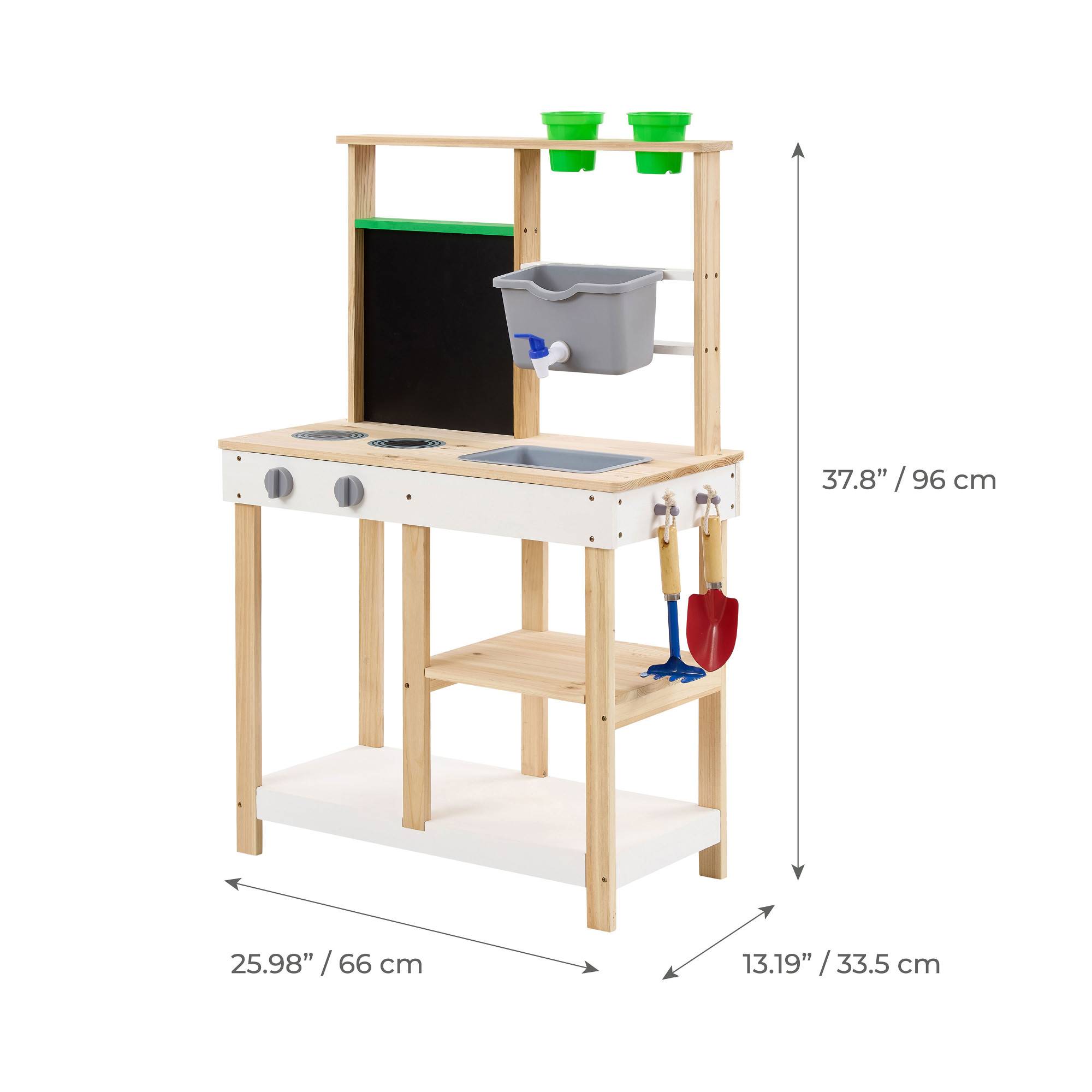 Cuisine Extérieure Bois avec Accessoires et Évier, Beige, Teamson Kids - Image 4