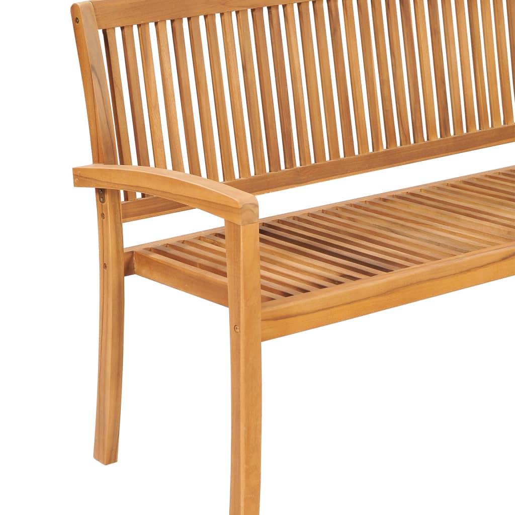 Helloshop26 - Banc de jardin meuble de patio d'extérieur terrasse empilable et coussin 159 cm bois de teck massif - Image 9