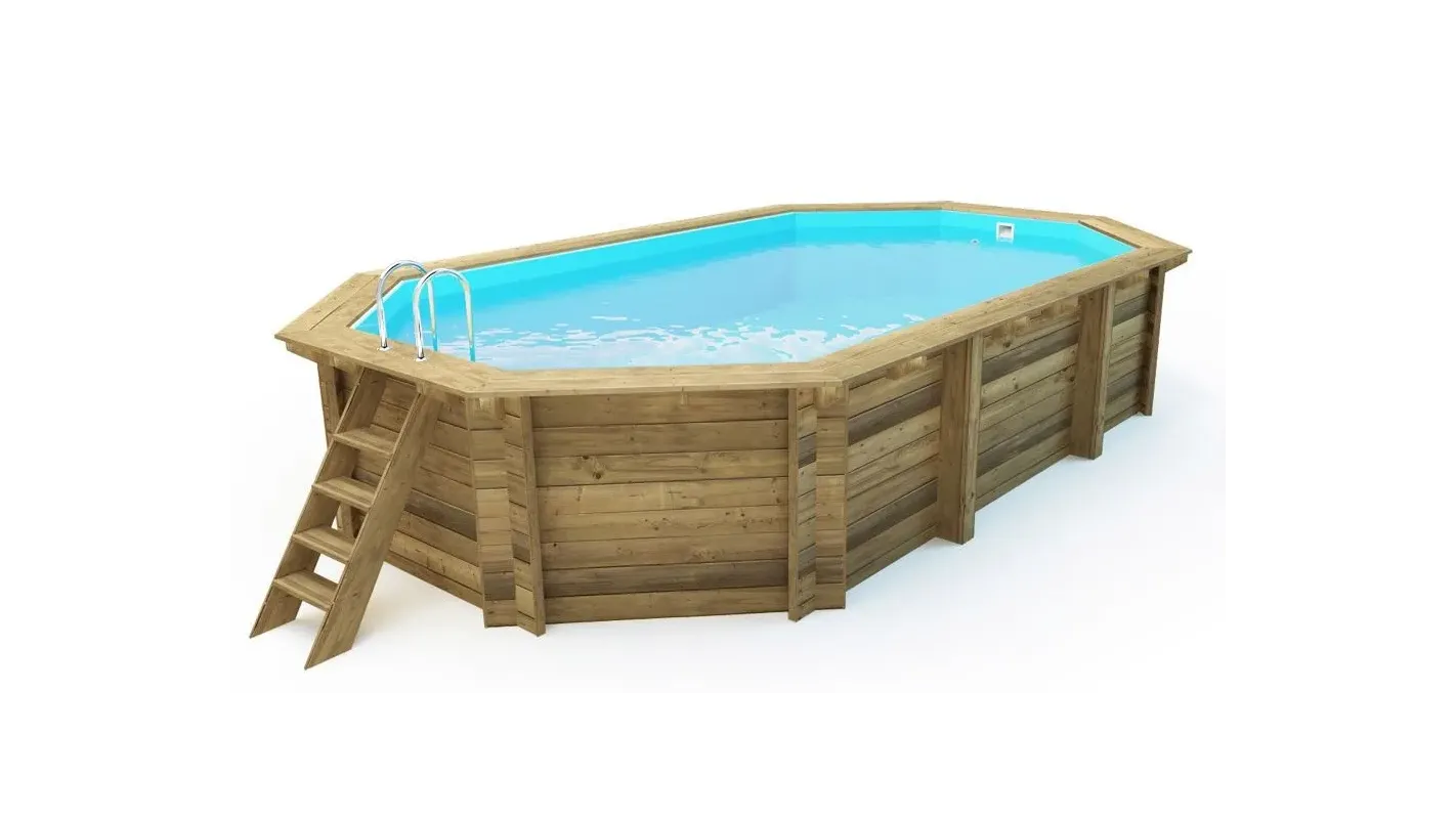 Altanka - Piscine en bois 5,86x3,86 - H.1,20 m - avec filtration et coffre - BAS747OSPI+SZA - Image 3
