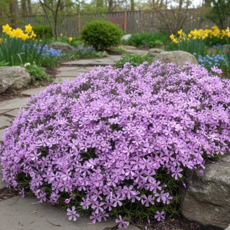 Phlox nain Moerheimii, Phlox mousse à fleurs Rose/ - feuillage Caduc - Godet - 5/20 cm