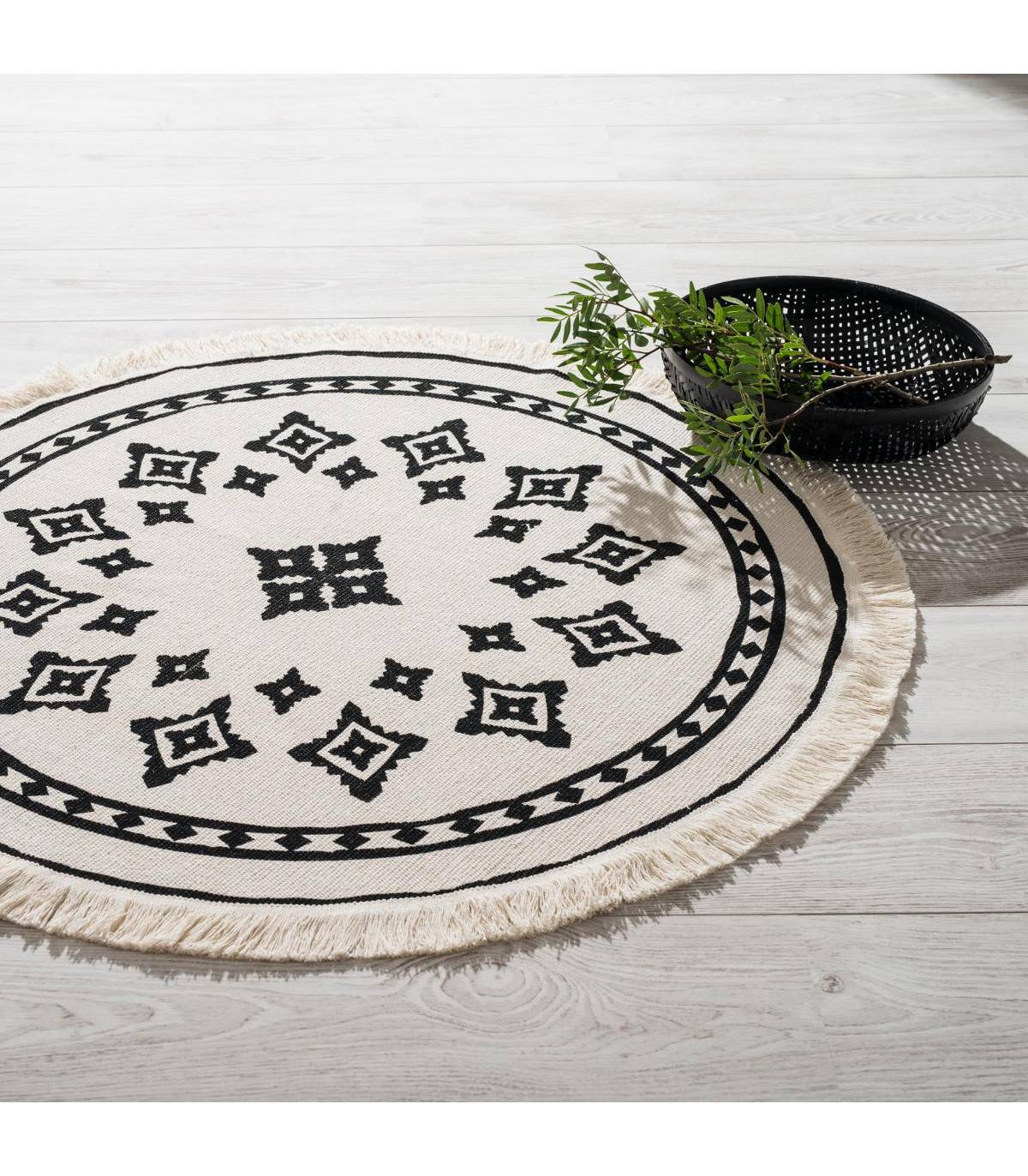 Atmosphera - Tapis Rond nomade en coton et polyester D 90 cm - Image 4
