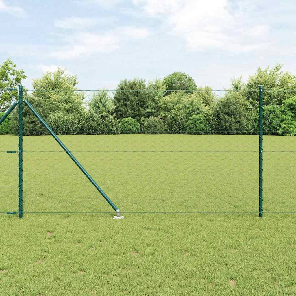 Poteau clôture acier PVC vert 10000 x 3,2 x 100 cm - PANGIVO - Image 1