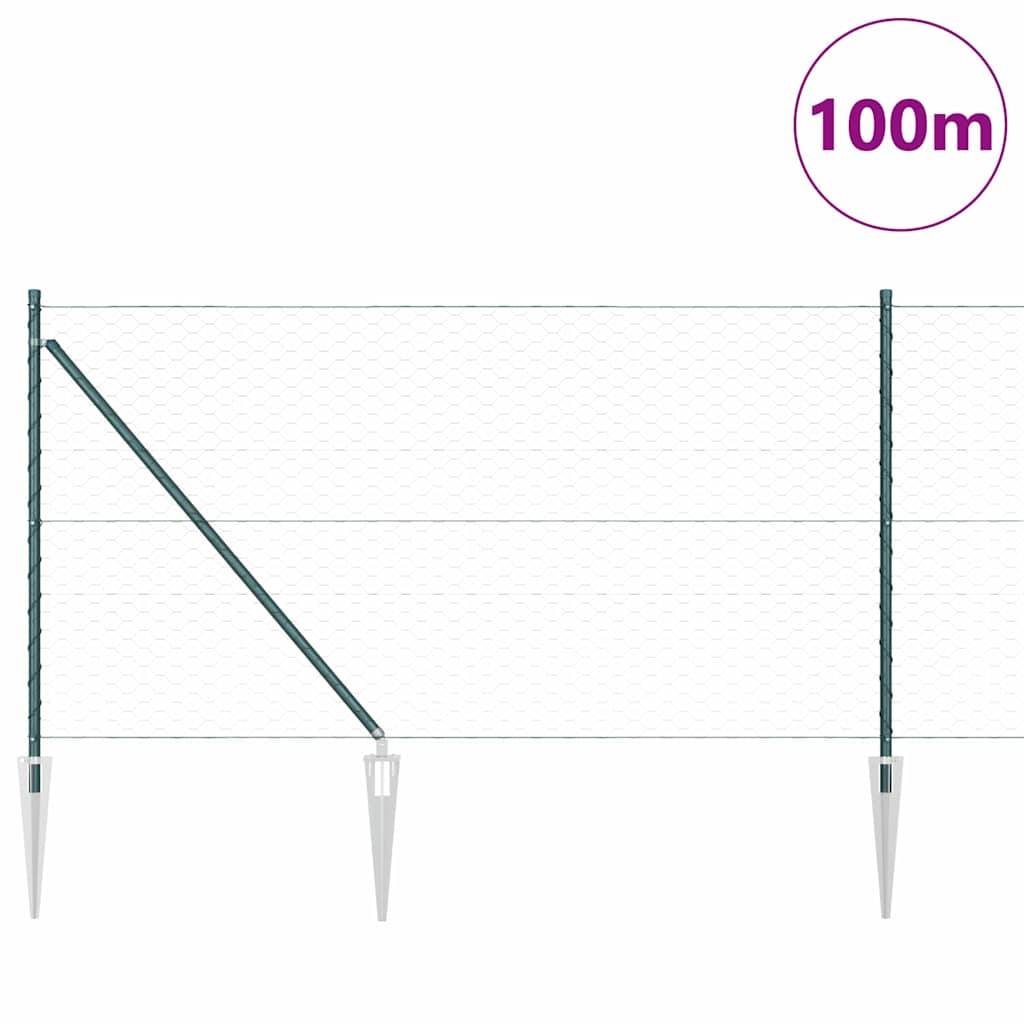 Poteau clôture acier PVC vert 10000 x 3,2 x 100 cm - PANGIVO - Image 3