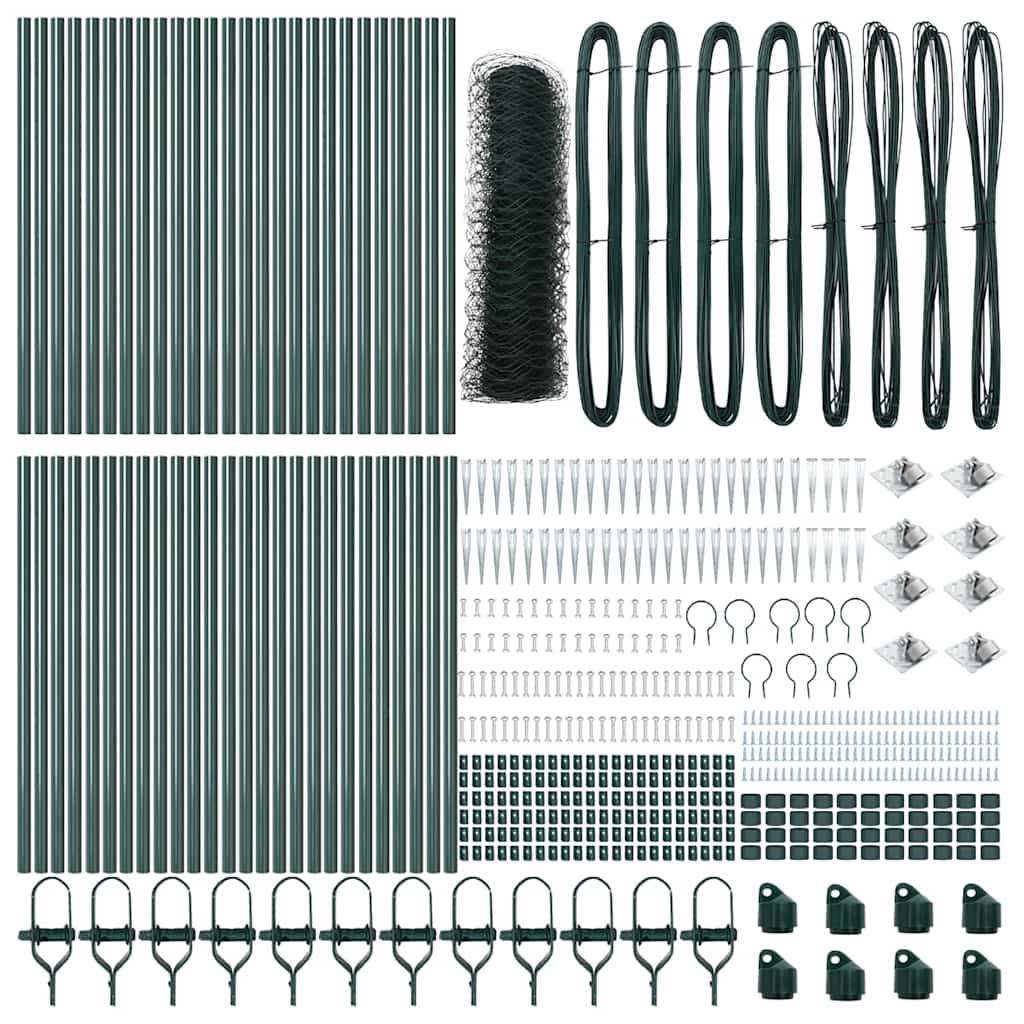 Poteau clôture acier PVC vert 10000 x 3,2 x 100 cm - PANGIVO - Image 6