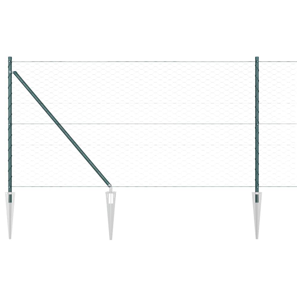 Poteau clôture acier PVC vert 10000 x 3,2 x 100 cm - PANGIVO - Image 2