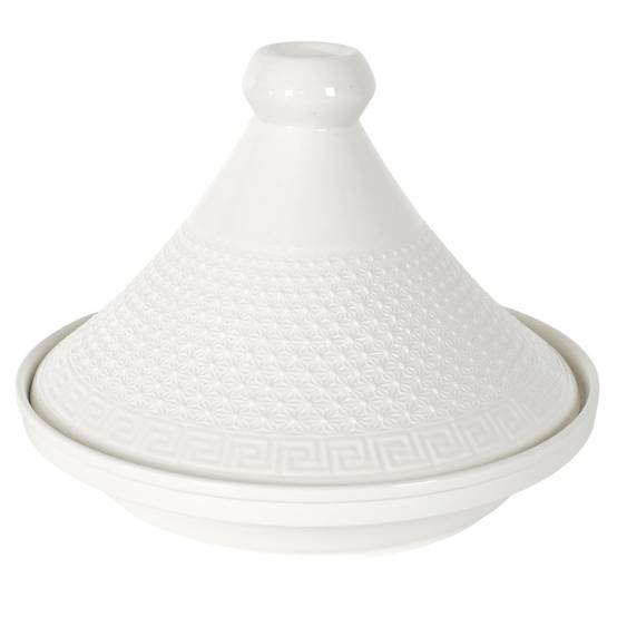 The Home Deco Factory - Plat à Tajine en Porcelaine "Clélia" 25cm Blanc - Image 1