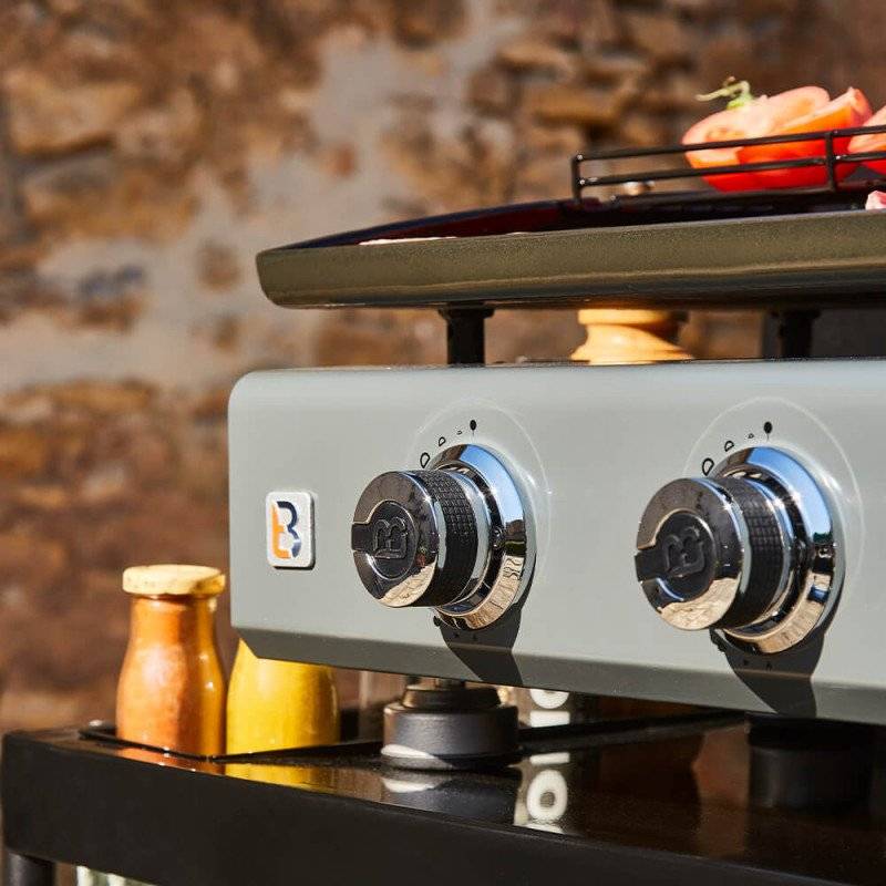 Brasero - Plancha gaz Silvia IIG 2 feux – BRASERO BY FAVEX – Plaque acier céramique 52 x 34 cm - 5,3 kW - 8 personnes - Image 3