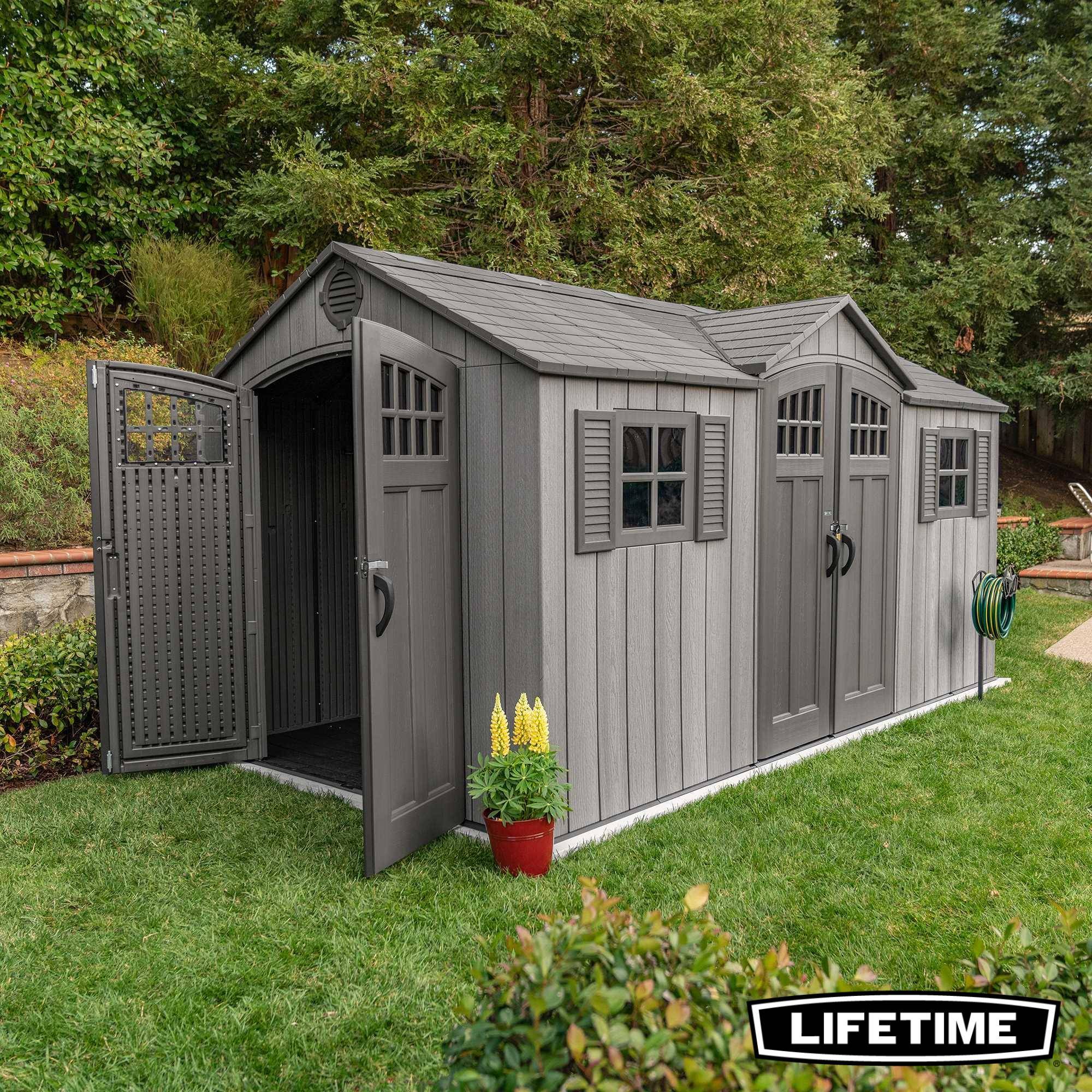 Lifetime - Abri de jardin résine double entree 4.57 x 2.44 m LIFETIME #60318 - Image 4