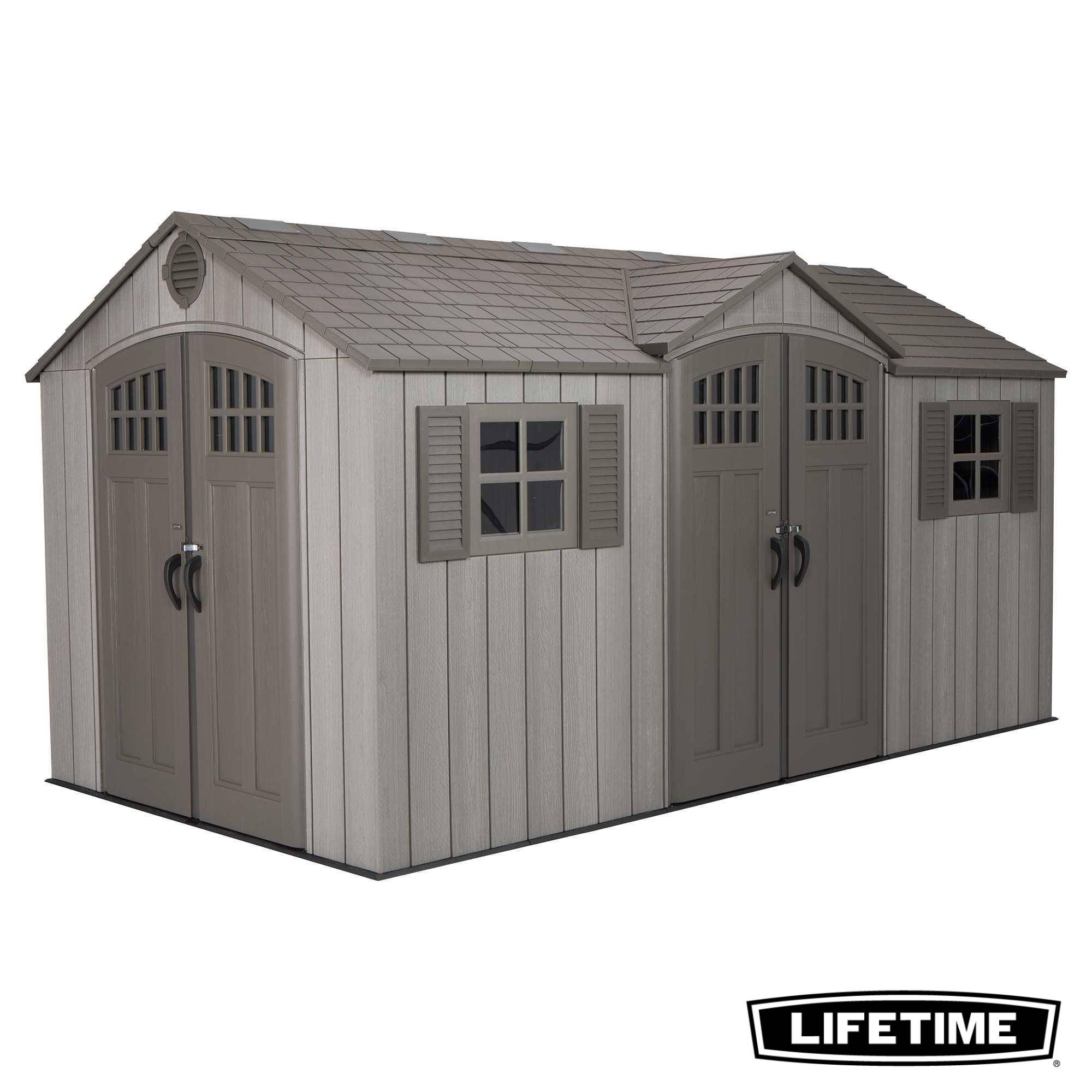 Lifetime - Abri de jardin résine double entree 4.57 x 2.44 m LIFETIME #60318 - Image 1