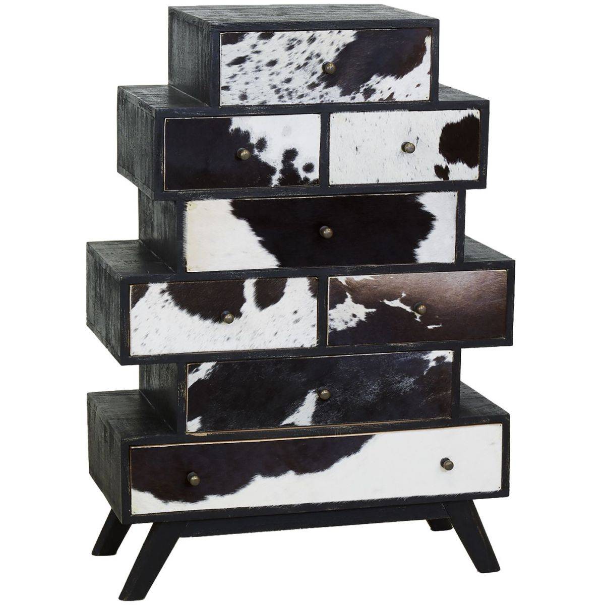 Aubry Gaspard - Grande commode Zigzag Vache noire - Image 1