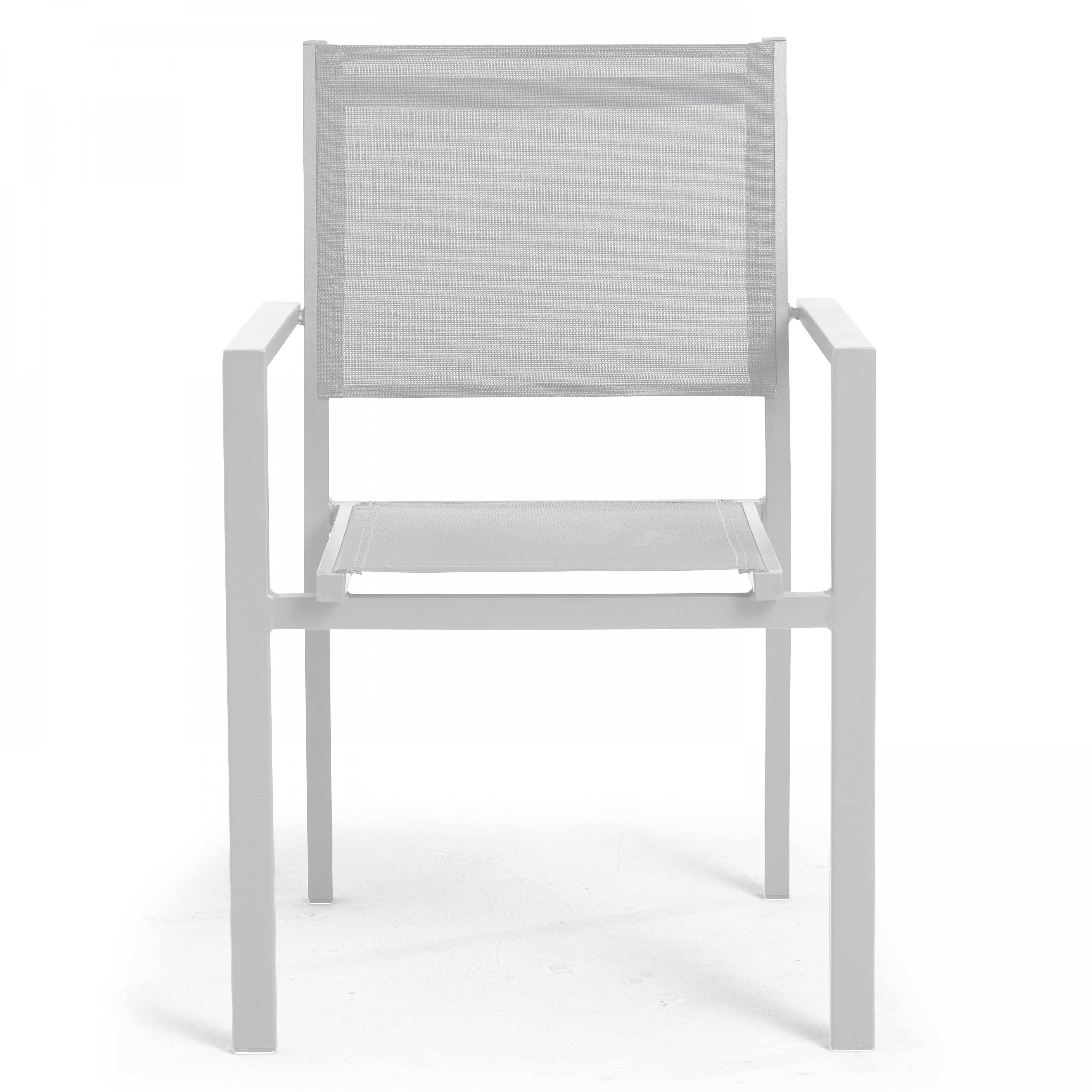 Oviala - Lot de 2 fauteuils de jardin aluminium et textilène blanc Nice - Oviala - Image 4