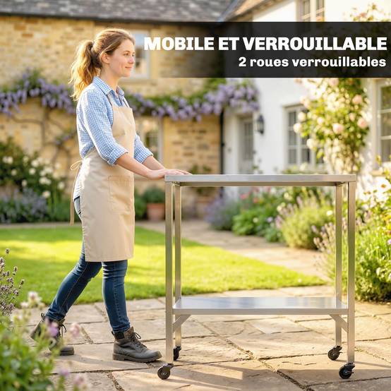 ComfortXL - Chariot barbecue acier inoxydable 85 x 60 x 92 cm terrasse cuisine mobile - ComfortXL Outdoor Living - Image 7