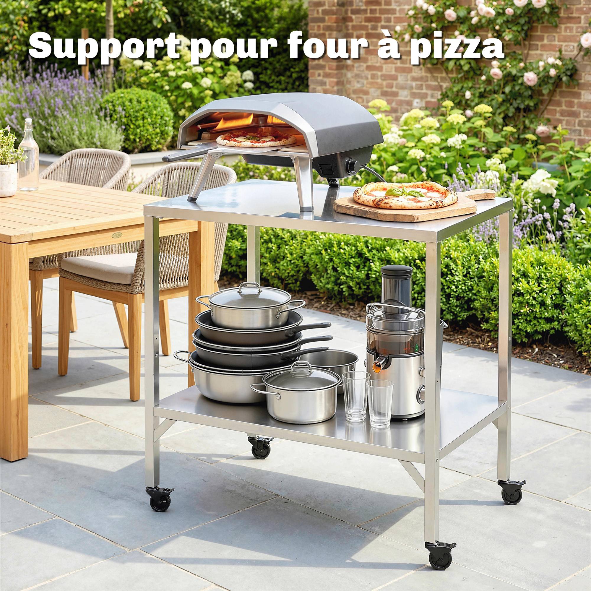 ComfortXL - Chariot barbecue acier inoxydable 85 x 60 x 92 cm terrasse cuisine mobile - ComfortXL Outdoor Living - Image 9
