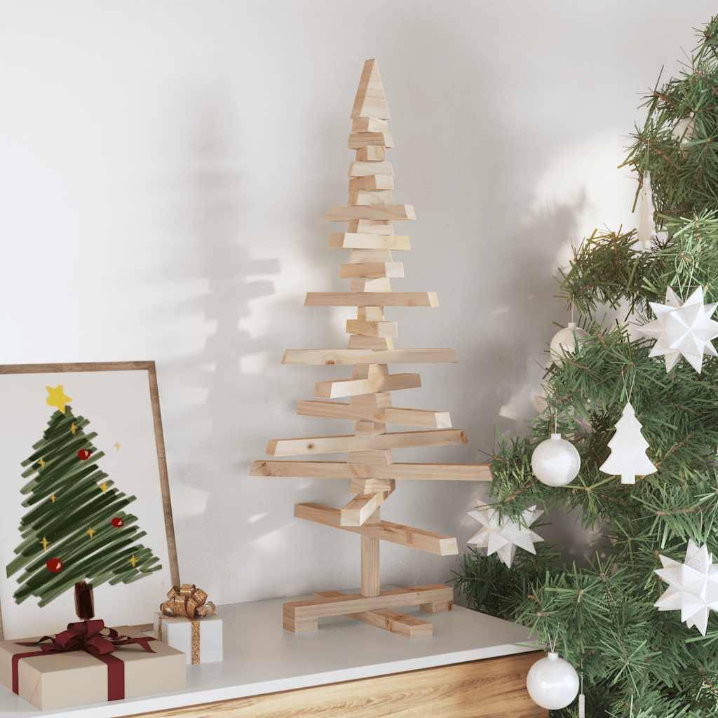 Sapin de Noël en bois de pin décoratif style scandinave pour intérieur 90 cm – ComfortXL Outdoor Living - Image 3