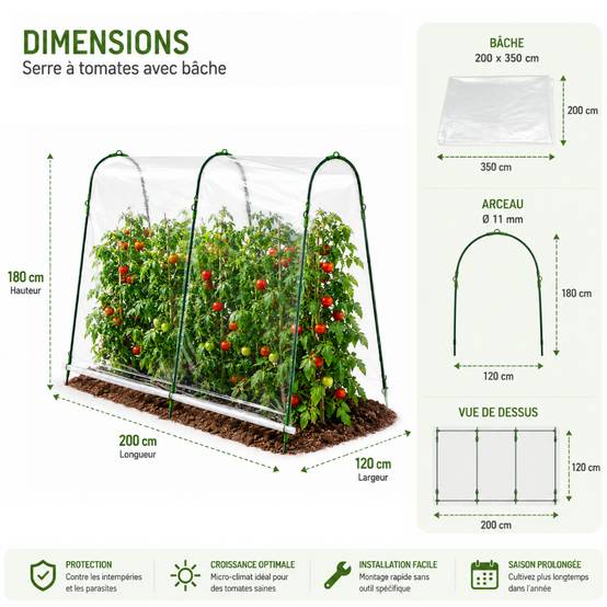 Serre à tomates avec bâche - Image 2