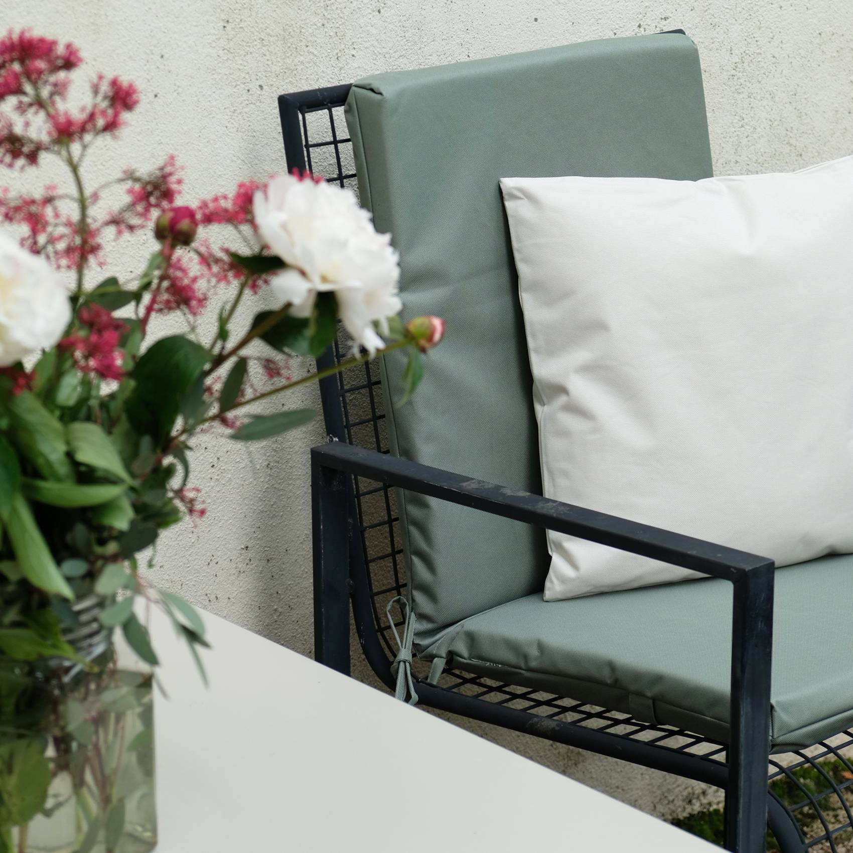 Home Maison - Coussin de fauteuil extérieur assise et dossier MINORQUE - HOME MAISON - Polyester - Vert Olive - Image 3