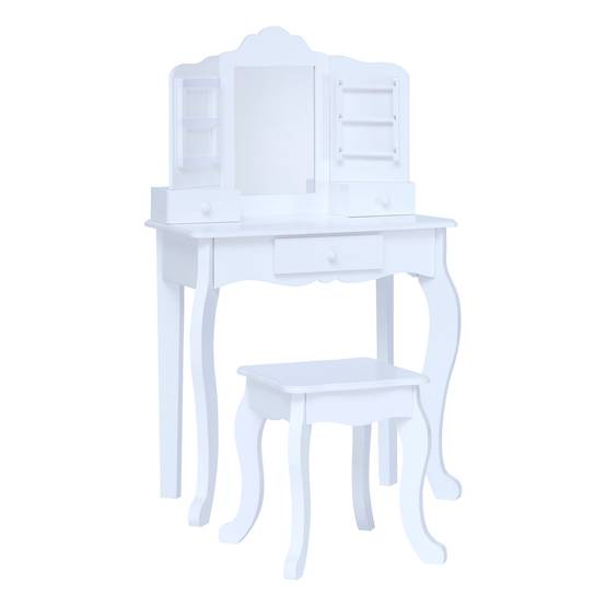 Coiffeuse enfant en effet bois blanc avec miroir Teamson Kids - Image 5