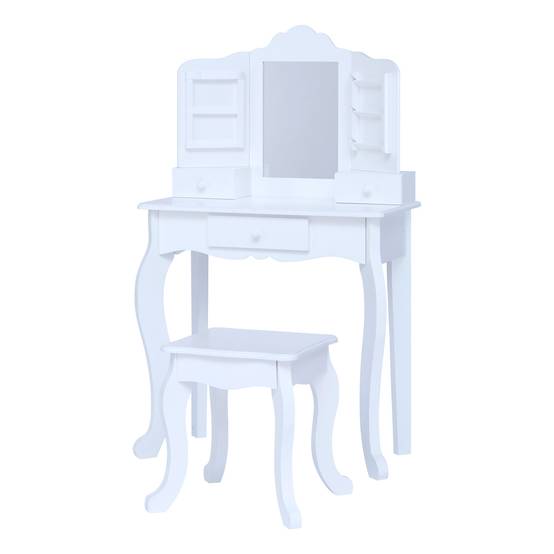 Coiffeuse enfant en effet bois blanc avec miroir Teamson Kids - Image 1