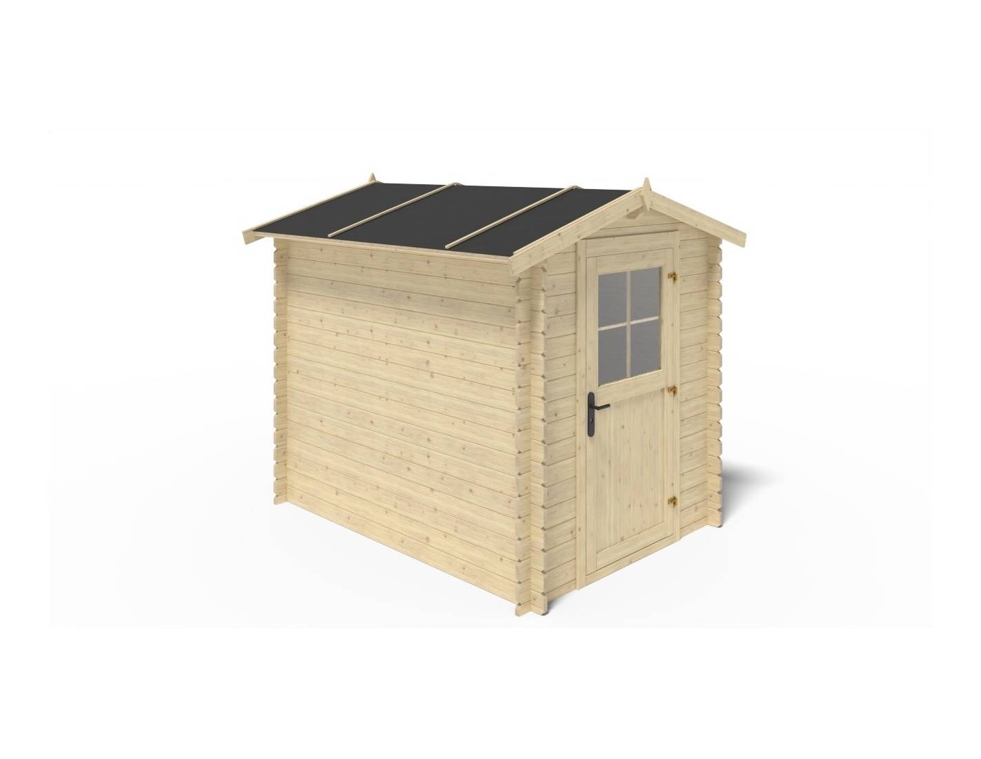 Altanka - Abri de jardin en bois - 4.75m2 - 1.9x2.5m - Ep. 28mm - Couleur: naturel - DOM594 - ALTANKA - Image 7