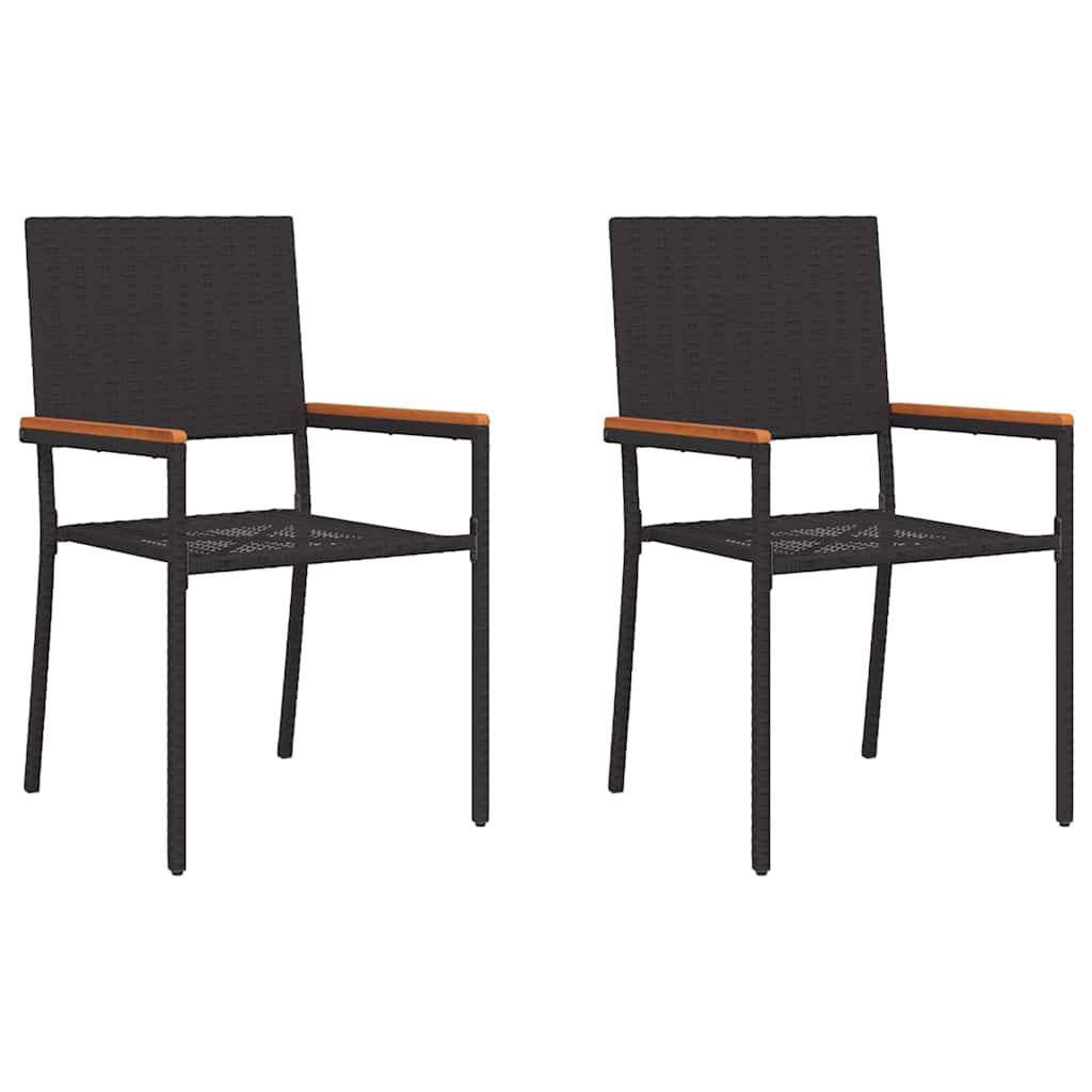 PANGIVO - Chaises empilables de jardin Noir et Marron 56 x 54 x 90 cm (2 pcs) - PANGIVO - Image 2