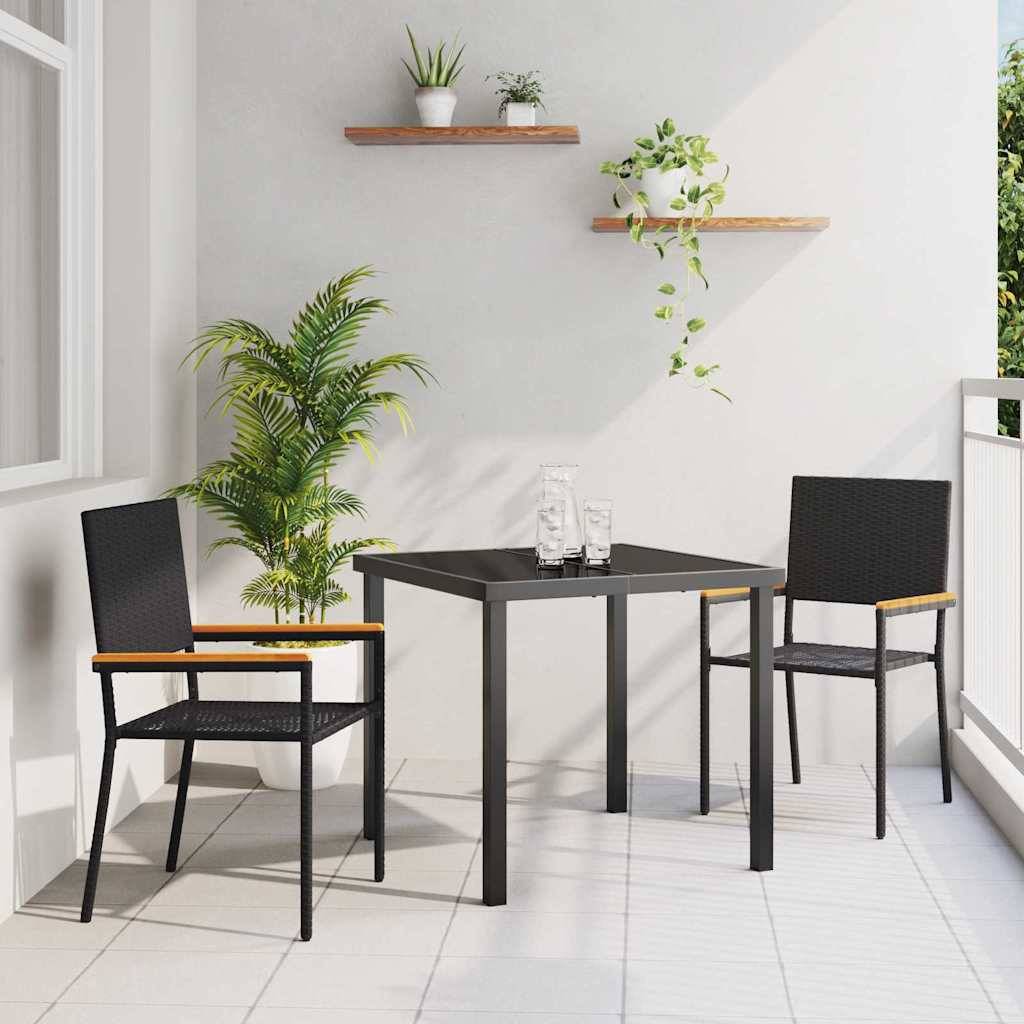 PANGIVO - Chaises empilables de jardin Noir et Marron 56 x 54 x 90 cm (2 pcs) - PANGIVO - Image 1