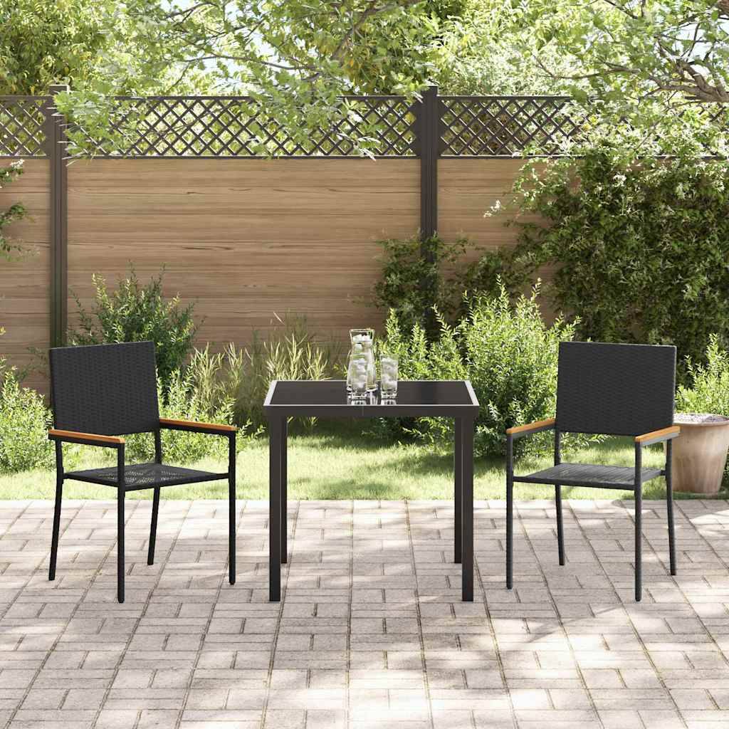 PANGIVO - Chaises empilables de jardin Noir et Marron 56 x 54 x 90 cm (2 pcs) - PANGIVO - Image 3