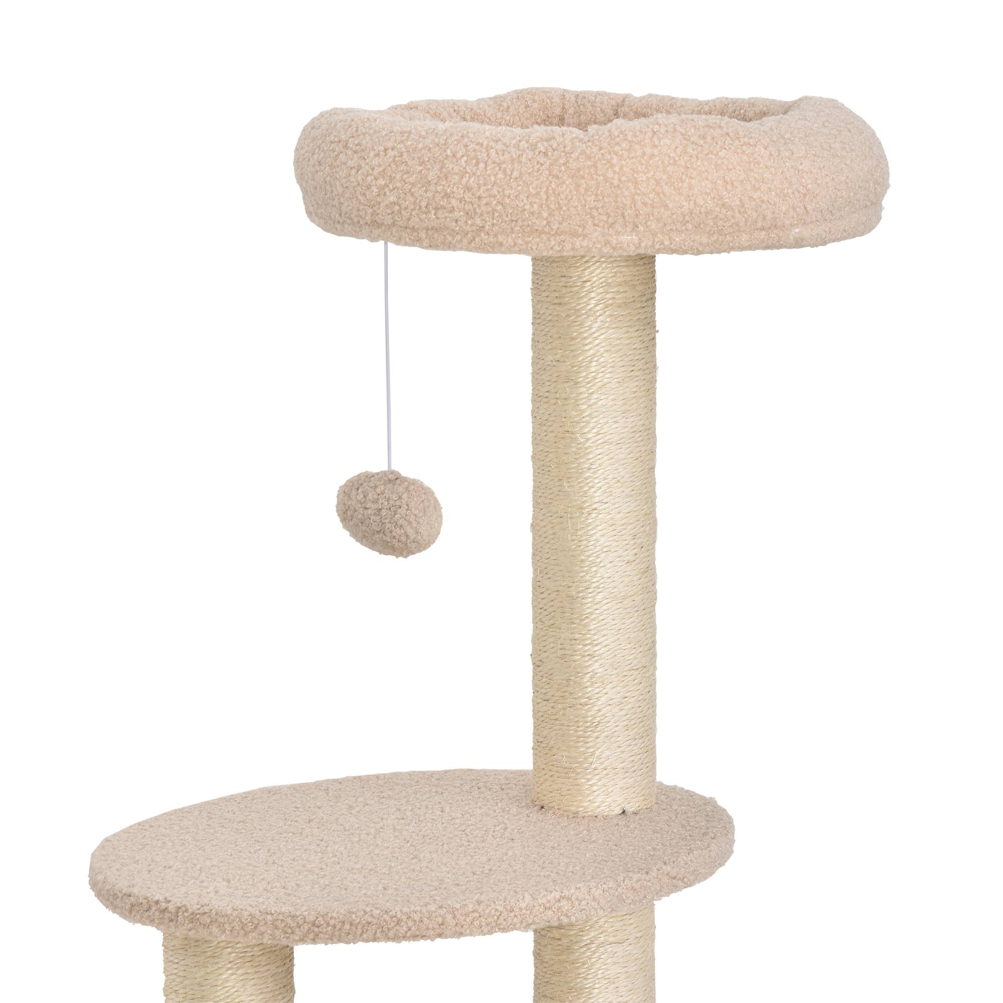 Arbre à chat sisal et peluche beige 45 x 40 x 148 cm - PANGIVO - Image 9