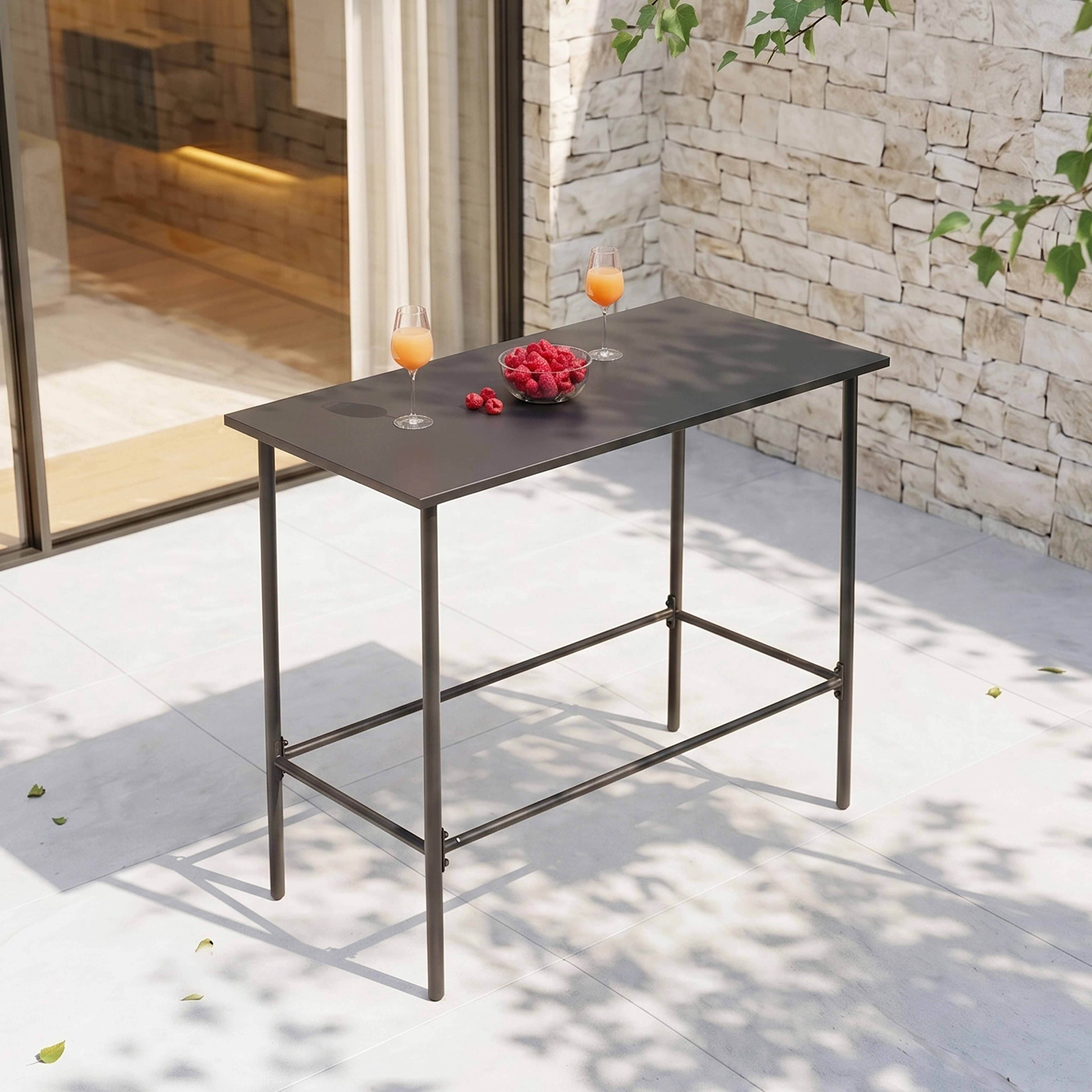 Oviala - Table de bar en métal anthracite Palavas - Oviala - Image 2