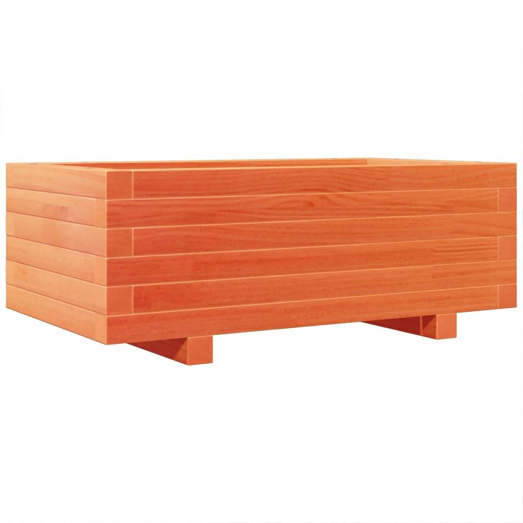 Jardinière bois de pin massif cire marron 70 x 40 x 26,5 cm - PANGIVO - Image 7