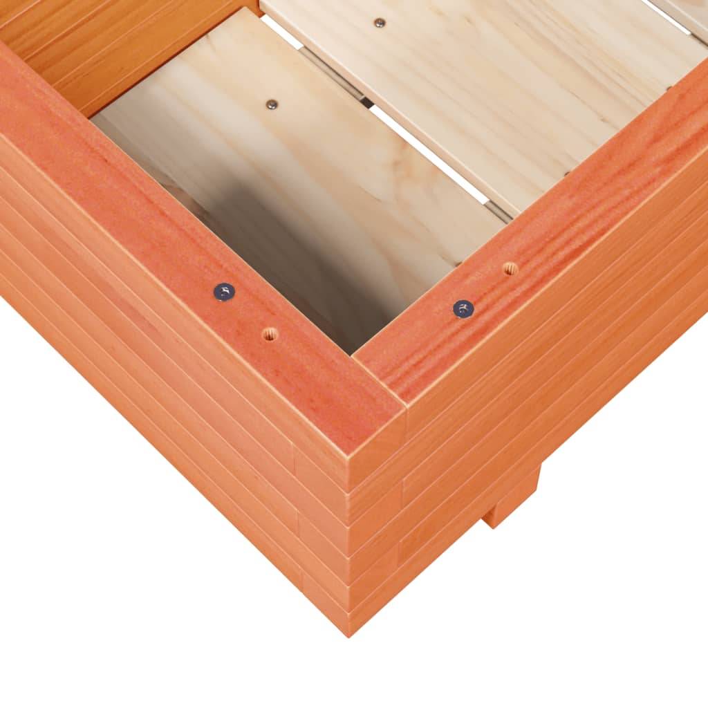 Jardinière bois de pin massif cire marron 70 x 40 x 26,5 cm - PANGIVO - Image 8