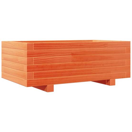 Jardinière bois de pin massif cire marron 70 x 40 x 26,5 cm - PANGIVO - Image 2