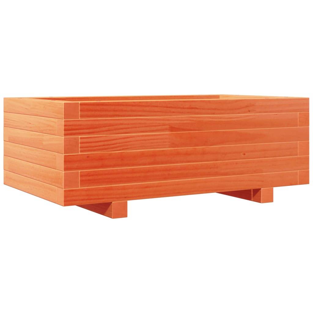Jardinière bois de pin massif cire marron 70 x 40 x 26,5 cm - PANGIVO - Image 2
