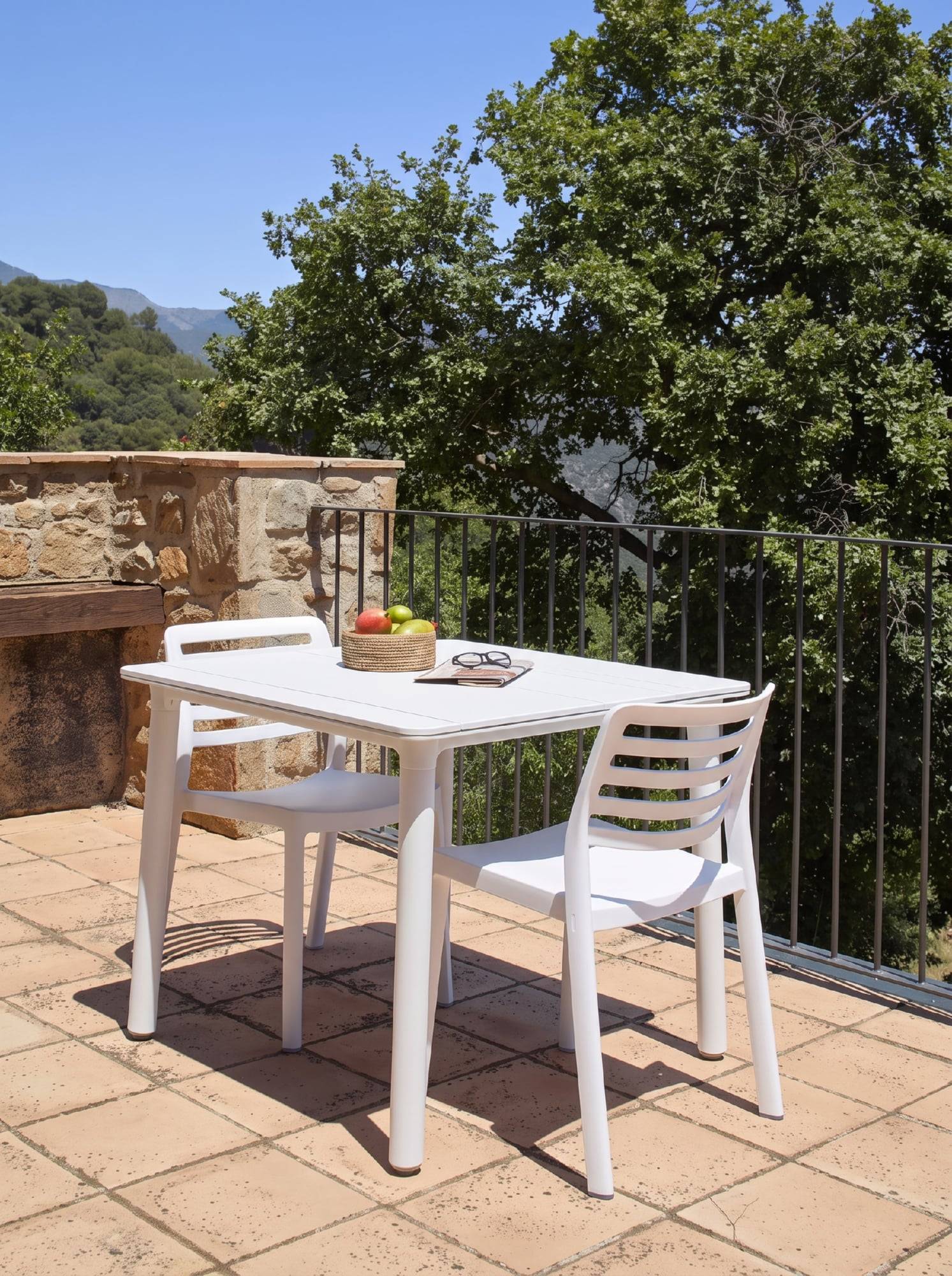 Garbar - Table carrée 90x90 Noa garbar plastique blanc - Image 5