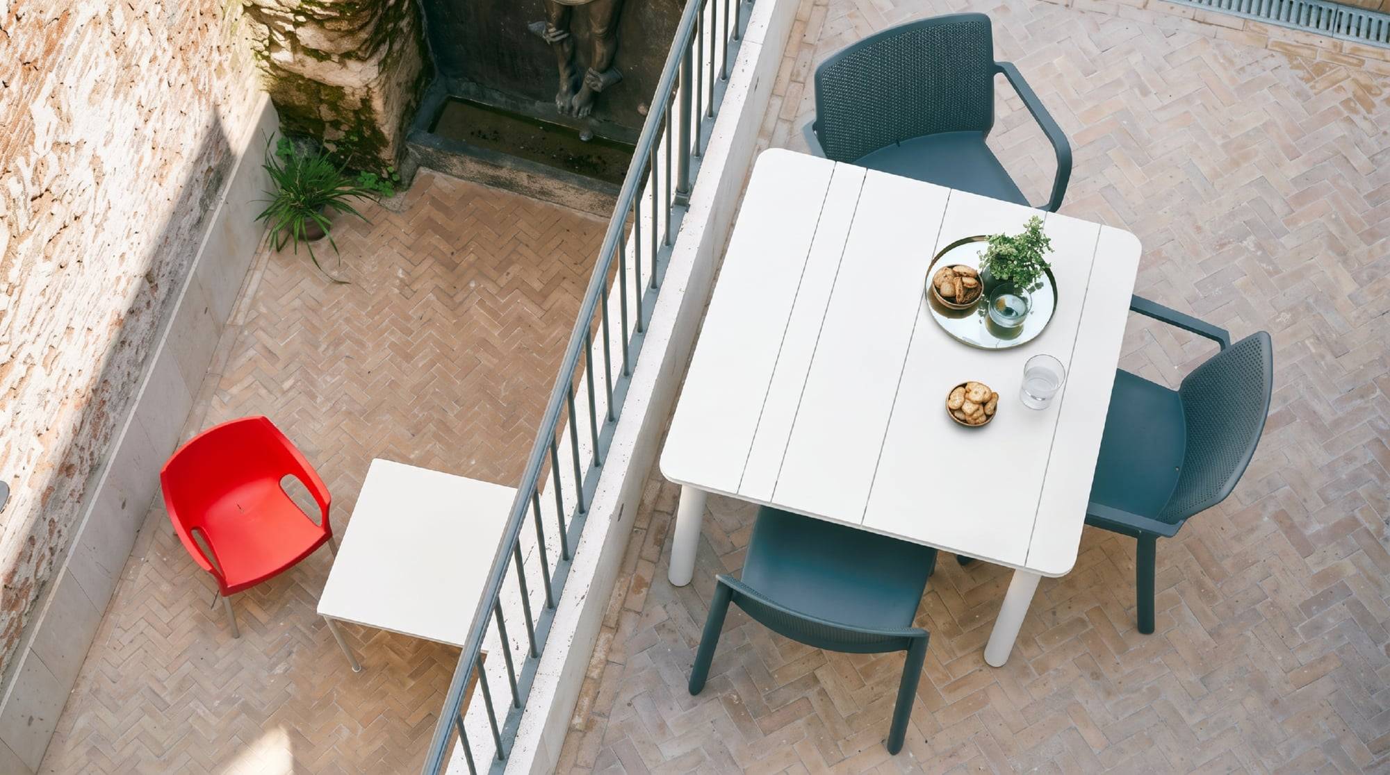 Garbar - Table carrée 90x90 Noa garbar plastique blanc - Image 4